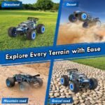 Remote Control Car, 1:18 Scale Rc Cars, All-Terrain RC Truck with LED Light, 20KM/H, Rechargeable, 2WD, 2.4GHz, Sturdy PVC Shell, Remote Control Truck for Boys 4-7 8-12, Beginner - Image 4