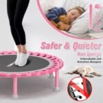 Foldable Mini Trampoline, 40" Rebounder Trampoline for Adults & Kids, 450lbs Capacity with T-Shaped Adjustable Bar, Indoor Fitness Workout Exercise Equipment - Image 5