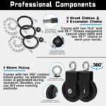 SERTT Weight Cable Pulley System Gym, Upgraded Cable Pulley Attachments for LAT Pull Down, Biceps Curl, Tricep, Arm Workouts - Home Gym Add On Equipment - Image 4