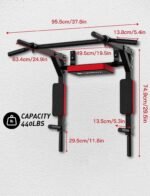 CRYSTAL FIT Multifunctional Wall Mounted Pull Up Bar, Chin Up Bar and Dip Station, Heavy Duty Steel Supports to 440 Lbs, Home Gym Workout Indoor Power Tower Set Training Equipment Fitness - Image 5