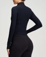 Women BBL Jacket Full Zip UP Workout Athletic Cropped Jacket wIth Thumb Holes Running Yoga Sportswear - Image 4