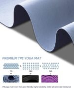 COOLMOON Yoga Mat Non Slip, Anti-Tear 1/4 Thick TPE Yoga Mats for Women and Men, 72"x24" Exercise & Fitness Mat with Carrying Strap, Workout Mats for Yoga, Pilates and Floor Exercise - Image 4