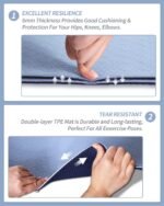 COOLMOON Yoga Mat Non Slip, Anti-Tear 1/4 Thick TPE Yoga Mats for Women and Men, 72"x24" Exercise & Fitness Mat with Carrying Strap, Workout Mats for Yoga, Pilates and Floor Exercise - Image 5