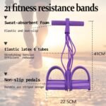 21 Fitness Resistance Bands-6 Tube Pedal Ankle Puller,Multifunction Tension Rope,Natural Latex Fitness Bands for Strength Training, Tummy, Waist, Arm, Leg Slimming, Home Gym Exercise Equipment - Image 5