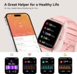 Smart Watch for Men Women (Answer/Make Calls), 1.83" HD Touchscreen Fitness Tracker, 480Hrs Playtime,112+ Sports Modes,Fitness & Sleep Tracker,Health,Fitness Watch for Android/iOS,IP68 Waterproof,Pink - Image 3