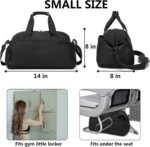 14 inch Small Gym Bag for Women & Men, Mini Duffel Bag for Travel Sports Lightweight Carry On Bag, Black - Image 4