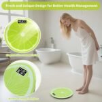 Bathroom Scale for Body Weight,Rechargeable,Up to 400 lb Capacity, No Batteries Required, Unique Lime Slice Design, Large LED Display with Temperature, Auto-On/Off, 12"x12" Body Weight Scale - Image 4