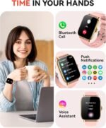 Smart Watch for Women Men, Bluetooth Call, Fitness Step Tracker Watch for Android iPhone Compatible, IP68 Waterproof Smartwatch with Sleep Monitor/Activity Tracker/Pedometer (Pink, 1.91) - Image 3