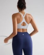 RUNNING GIRL Sports Bra for Women,Y Back Molded Cup Strappy Running Sports Bra with Sewn in Pads - Image 4