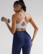 RUNNING GIRL Sports Bra for Women,Y Back Molded Cup Strappy Running Sports Bra with Sewn in Pads - Image 5