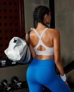 RUNNING GIRL Sports Bra for Women,Y Back Molded Cup Strappy Running Sports Bra with Sewn in Pads - Image 6