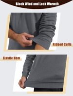 KEFITEVD Men's Sherpa Lined Sweatshirt Thermal Fleece Pullover Sweater Warm Crewneck Heavyweight Winter Shirt - Image 6