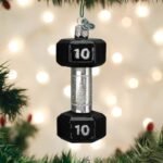 Old World Christmas Dumbbell Glass Blown Ornament for Christmas Tree, Handcrafted Holiday Decoration, Sport Collection - Image 3