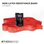 THERABAND CLX Resistance Band with Loops, 5-Foot Band, Red, Medium, Non-Latex, Elastic Band for Exercise, Mobility & Rehab, Stretching, Home Workouts, Color-Coded for Easy Resistance Levels - Image 3