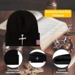 3D Embroidered Christian Hat for Men & Women, Jesus 3 Nail Cross Beanie Hat, Religious Gifts for Christians Clothes - Image 4