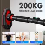 Doorway Pull Up Bar, Strength Training Chin up Bar without Screws, Adjustable 25.55-39.37in Width, Portable Gym Equipment for Doorway - Max Load 440lbs for Home Gym Upper Body Workout - Image 4