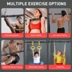 Doorway Pull Up Bar, Strength Training Chin up Bar without Screws, Adjustable 25.55-39.37in Width, Portable Gym Equipment for Doorway - Max Load 440lbs for Home Gym Upper Body Workout - Image 7