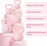 KHTO Kettlebells Fitness Exercise-Pink Strength Training Kettlebell Sets,Dumbbell Weights for Home Gym Equipment - Image 3