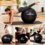 Extra Thick Exercise Yoga Ball, 5-Size Anti-Burst Heavy Duty Stability Gym Ball for Fitness, Core Workout, Pregnancy & Office Chair, Includes Quick Pump - Image 3