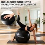 Extra Thick Exercise Yoga Ball, 5-Size Anti-Burst Heavy Duty Stability Gym Ball for Fitness, Core Workout, Pregnancy & Office Chair, Includes Quick Pump - Image 4