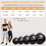 Extra Thick Exercise Yoga Ball, 5-Size Anti-Burst Heavy Duty Stability Gym Ball for Fitness, Core Workout, Pregnancy & Office Chair, Includes Quick Pump - Image 8