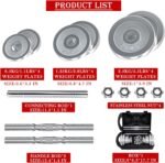 VIVITORY Fitness Dumbbells Set, Adjustable Weight Sets up to 11/22/44/66/110 lbs, with Metal Connecting Rod Used As Barbell, Chromed Weights, Hardcover Gift Box, Home Gym Work Out Training Equipment - Image 4