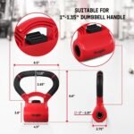 Yes4All Kettlebells Grip, Dumbbell Grip Handle, Convert Dumbbells into Kettlebell for Home Gym, Kettlebell for Weights Plate - Image 3