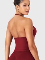 YEOREO SoftHue Impact Longline Strappy Top Women's Halter Workout Tank Tops Backless Gym Longline with Adjustable Strap - Image 3