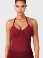 YEOREO SoftHue Impact Longline Strappy Top Women's Halter Workout Tank Tops Backless Gym Longline with Adjustable Strap - Image 4