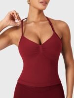 YEOREO SoftHue Impact Longline Strappy Top Women's Halter Workout Tank Tops Backless Gym Longline with Adjustable Strap - Image 6