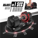 Yes4All 25/55LB Single/Pair Adjustable Dumbbells Weights, 5 in 1 Free Weights Dumbbell with One Second Dial Handle for Different Workout Levels - Image 3
