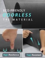 Extra Long & Wide Thick Yoga Mat for Tall Men & Women, 84'' x 32'' x 7mm Oversized Yoga Mat Double-Sided Non Slip, Pro TPE Yoga Mats with Strap - Image 5