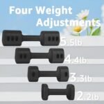 Adjustable Dumbbell Set of 2, Adjustable Weight set, Anti-slip Handle, 4 in 1 Free Weights Dumbbells Set for women at home, 2.2lb, 3.3lb, 4.4lb, 5.5lb, for Home, Office, Gym Exercise Training - Image 3
