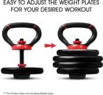 Yes4All Adjustable Kettlebell Handle for Weight Plates, Dumbbell Converter for Strength Training Kettlebells, Home Gym - Image 3