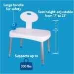Carex Easy Transfer Shower Bench - Shower Chair for Elderly and Tub Transfer Bench for Bathtub, Shower Transfer Bench, Transfer Tub Bench with Back, Tub Bench Transfer Seat - Image 4