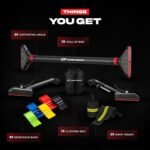 Pull Up Bar for doorway With Resistance Bands, No Screw Installation, Chin Up Bar for Upper Body Workout & Exercise, 29.9"-37.5" Adjustable Width Locking Mechanism, Max weight Hold 880 lbs - Image 6