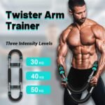 Clevia Twister Arm Trainer for Men – 66 - 110 lbs Adjustable Resistance Chest and Shoulder Exerciser | Forearm & Upper Body Strength Training Equipment for Home Workouts - Image 3
