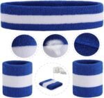 ONUPGO 6 Pieces Sweatbands Set - Sports Headbands Wristbands for Men & Women,Cotton Terry Cloth Sweatband for Tennis,Basketball,Gym,Working Out - Moisture Wicking Elasticity - Image 4