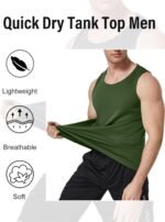 5 Pack Mens Running Sport Tank Tops Dry Fit Gym Wicking Athletic Mesh Breathable Cool Workout Sleeveless Shirts - Image 4