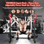 Squat Rack, Barbell Rack, Bench Press 550 LBS Max Load Adjustable Squat Rack Stand Multi-Function Weight Lifting Home Gym - Great for Beginners and Professional Use - Image 3