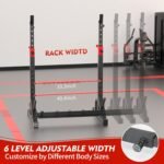 Squat Rack, Barbell Rack, Bench Press 550 LBS Max Load Adjustable Squat Rack Stand Multi-Function Weight Lifting Home Gym - Great for Beginners and Professional Use - Image 6