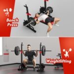 Squat Rack, Barbell Rack, Bench Press 550 LBS Max Load Adjustable Squat Rack Stand Multi-Function Weight Lifting Home Gym - Great for Beginners and Professional Use - Image 7