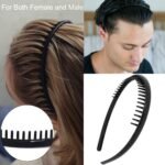 8 PCS Fashion No Slip Effortless Plastic Headbands with Teeth Comb Black Skinny Hair Accessories Bands for Women Men Teen Girls, Matte Black - Image 4