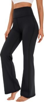 AFITNE Women's Yoga Pants Bootcut Workout Leggings Flare Casual Lounge Pants with Pockets High Waist and Tummy Control - Image 3