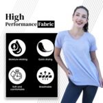 [5 Pack] Women’s Dry-Fit Wicking Crewneck T Shirts Activewear Running Yoga Workout Gym Tee Top - Image 3