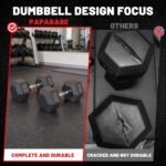PAPABABE HEX Dumbbell Set 2.5-125lb, Rubber Encased Home Gym Dumbbells, Exercise & Fitness Weights Dumbbells for Women & Men, Hand Weight for Strength Training - Image 4
