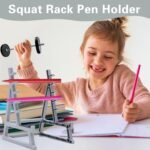 Squat Rack Pen Holder for Desk, Barbell Rack Pen Holder, Gym-themed Unique Shape, Office Stationery Organizer Decor, Mini Weight Racks Pencil Holder for Fitness Weightlifting Lovers - Image 5