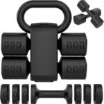 2-in-1 Adjustable Dumbbells Set, 4 Levels Weight Dumbbells Set for Women Men, Each 2.2/3.3/4.4/5.5lb Hand Weights with Kettlebell Form for Home Gym Exercise Training - Image 2