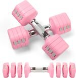 20LBS Adjustable Dumbbells Set, 4 in 1 Free Weights Dumbbells Set, 4lb 6lb 8lb 10lb with Metal Non Slip Handle, Quick Change Women/Men Dumbbell Set for Home Gym Exercise Training - Image 2