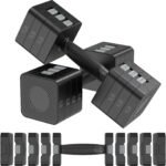 22LBS Adjustable Dumbbells Set, Hand Weights Sets with 5 Levels 3lb, 5lb, 7lb, 9lb, 11lb, Adjustable Weight Dumbbells for Women/Men Home Gym Full Body Workout - Image 2